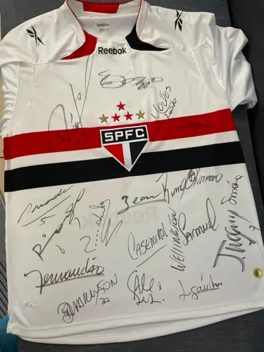 CAMISA OFICIAL SÃO PAULO FC REEBOK 2009 AUTOGRAFADA PELO ELENCO - HERNANES, CASEMIRO, MIRA