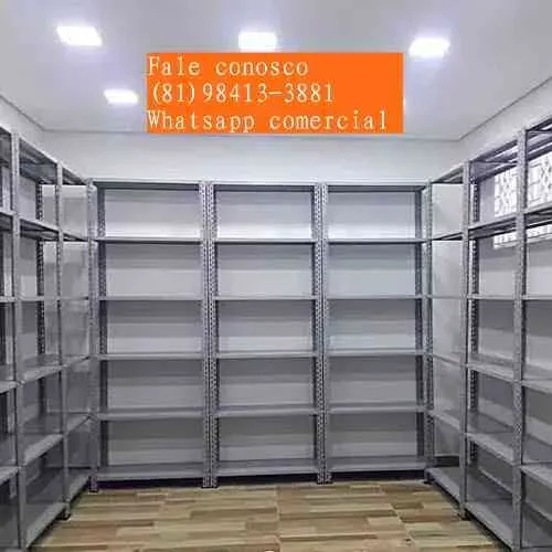 Prateleira de aço reforçada com reforço ômega em até 5x sem juros no cartão