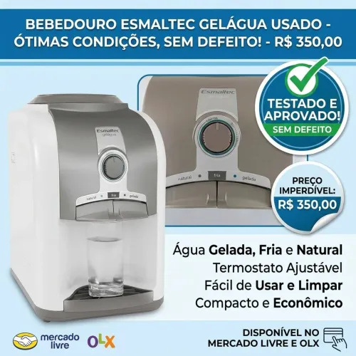 Bebedouro Esmaltec Gelágua - Ótimo Estado - Água Gelada e Natural