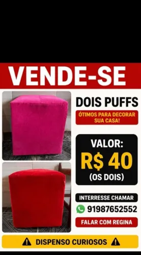Puff ( 2 por 40) motivo de venda (mudança)