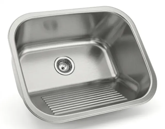 Tanque Inox Encaixe 34l Acetinado 50cm X 40cm Tramontina Cor Inox Acetinado