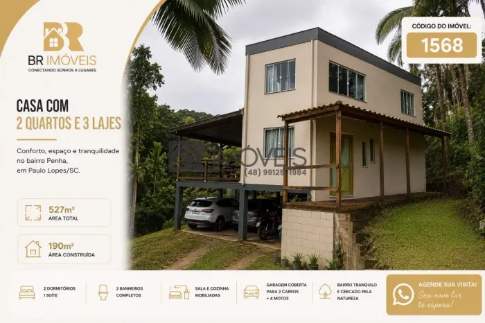 Ampla Casa Mobiliada com Garagem e Sacada