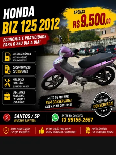 Honda Biz 125cc ES 2012 c/ partida