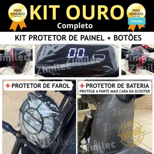 Kit Super Capa Protetora Scooter Elétrica - Evita Chuva, Poeira e Oxidação