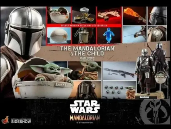 Hot Toys deluxe the mandalorian and The child Grogue mando e a criança Star Wars