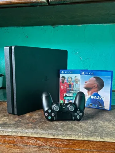 PS4 PLAYSTATION 4 Slim 1TB COM CONTROLE E JOGOS