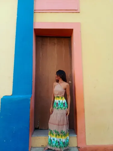 Vestido floral longo