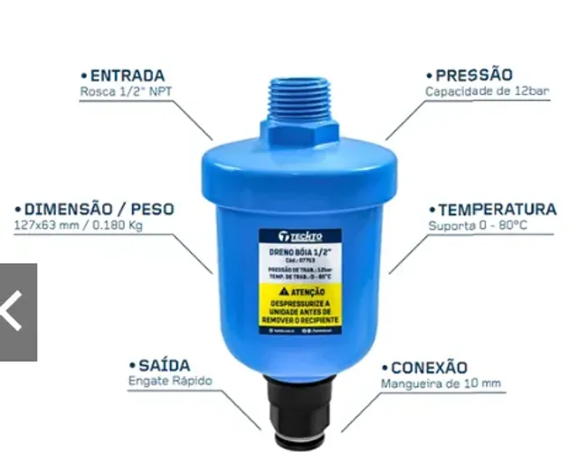 Pré Filtro Coalescente De Linha 92 Pcm Grade Q - Techto