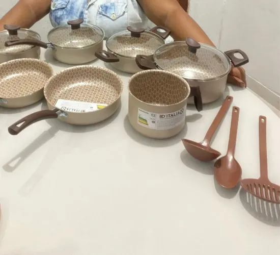 Conjunto Panelas BEGE Premium 10 peças 