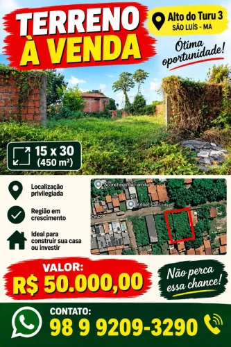 Vendo um terreno no bairro Turu