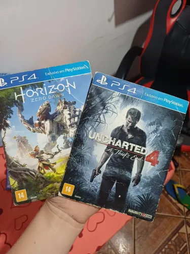 Uncharted 4 e Horizon Zero Down para ps4