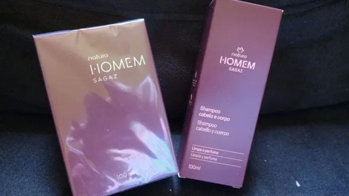 Perfume Sagaz Natura Homem lacrado e Sabonete em Gel 120 tudo
