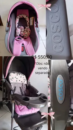 Carinho e bebê conforto da COSCO  MENINA  tem conversar sobre o preço 
