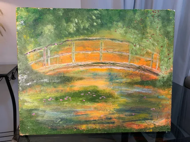 Pintura em tela com textura