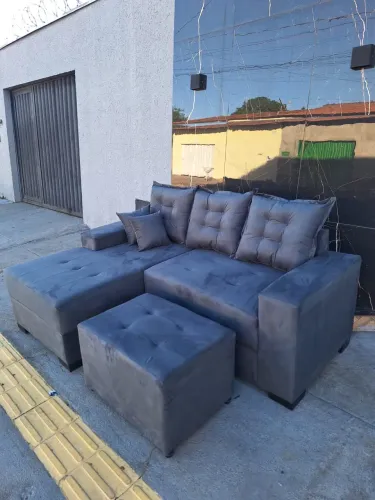 Sofá de Canto com Chaise Novo, Largura de 2,00m e Com Entrega Grátis