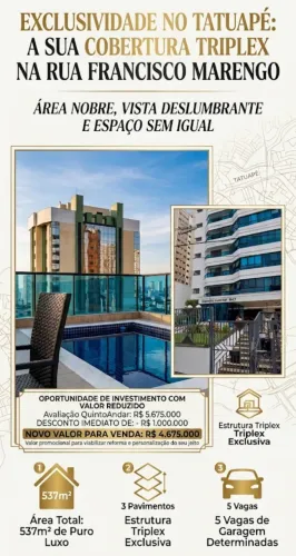 Triplex Cobertura no Tatuapé