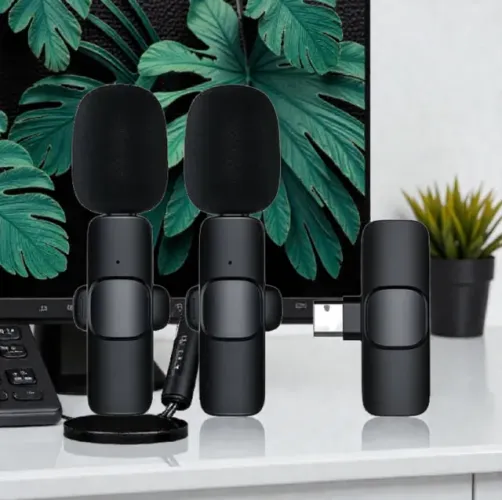 Kit 2 Microfones Lapela Wireless para Gravação