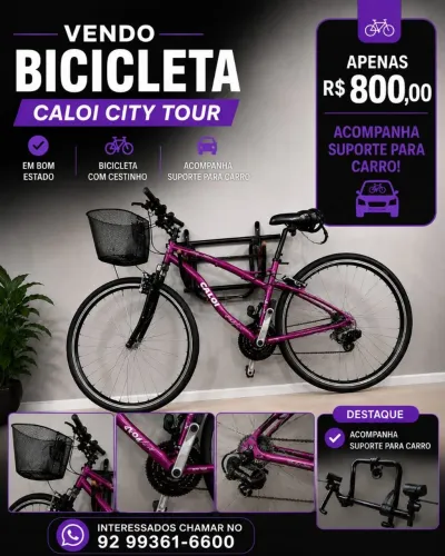 Bicicleta 10 marchas com cesta+ suporte de Bicicleta para carro 