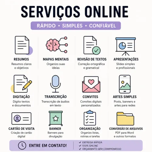 Resumos, Digitação e Artes Personalizadas