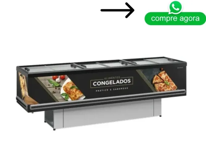 Ilha de Congelados Vidro Reto Gelopar 2,9M