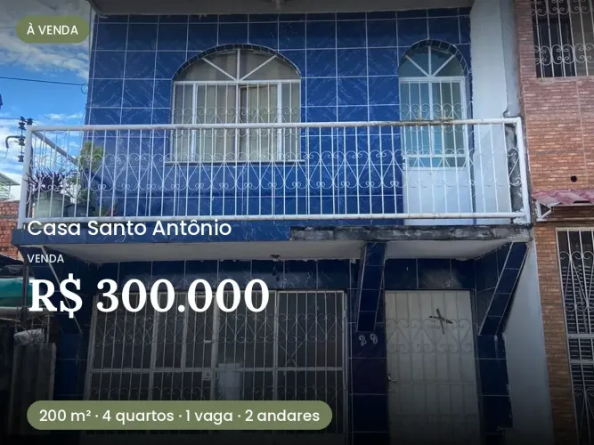 VENDO CASA - SANTO ANTÔNIO - 4 QUARTOS
