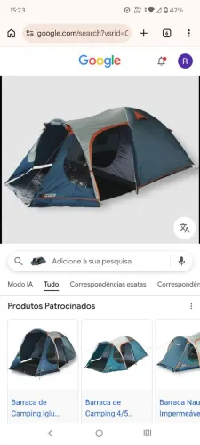 Barraca de acampamento cinco lugares que e bem espaçoso e ótimo estado