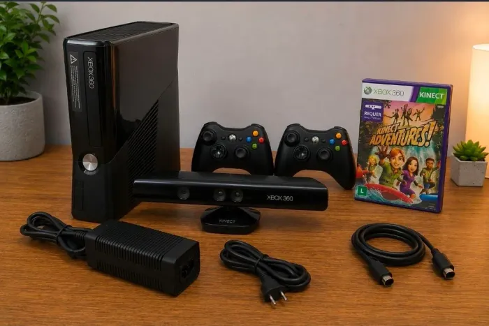 Xbox 360 Fat 500gb + 2 controles e Kinect