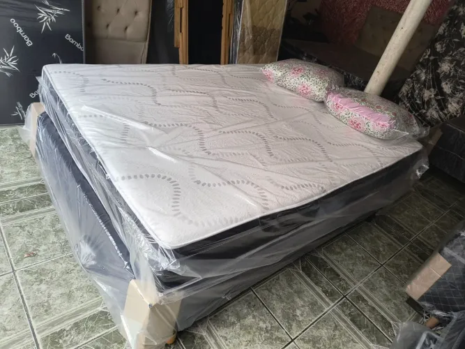 Cama box casal conjugada com colchão de 14