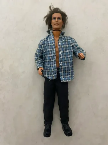 RARO Boneco Ken Mattel Anos 90 (Corpo 1968) - Figurino Completo Camisa Xadrez