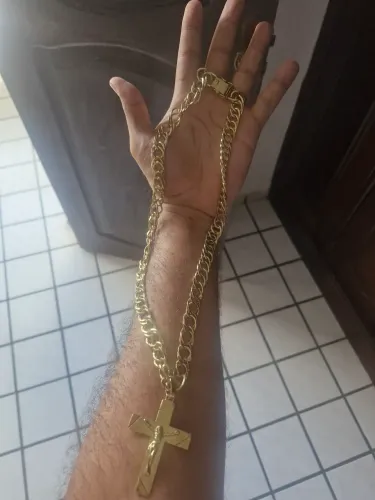 Vendo lindo cordao de prata banhada a ouro