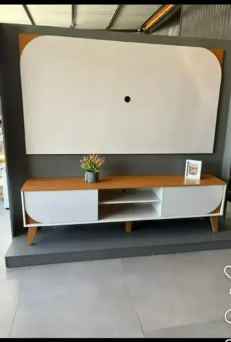 Rack com Painel Duna Cinamomo/Off White