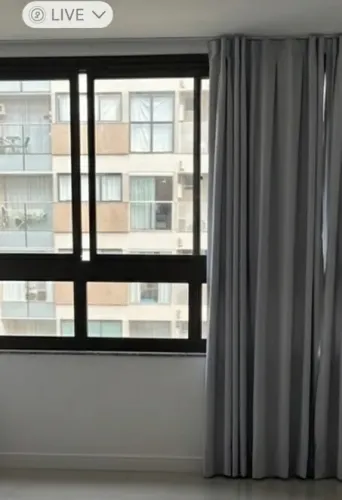 2 Cortinas Forro no tecido semi black - branco gelo