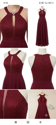 Vestido longo Marsala