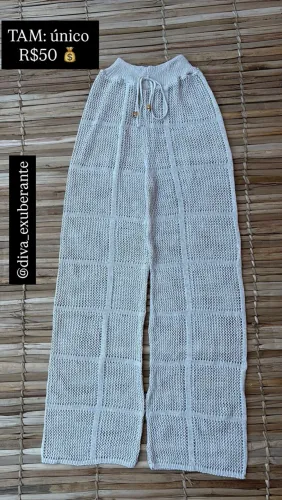 Calça tricô saída de praia