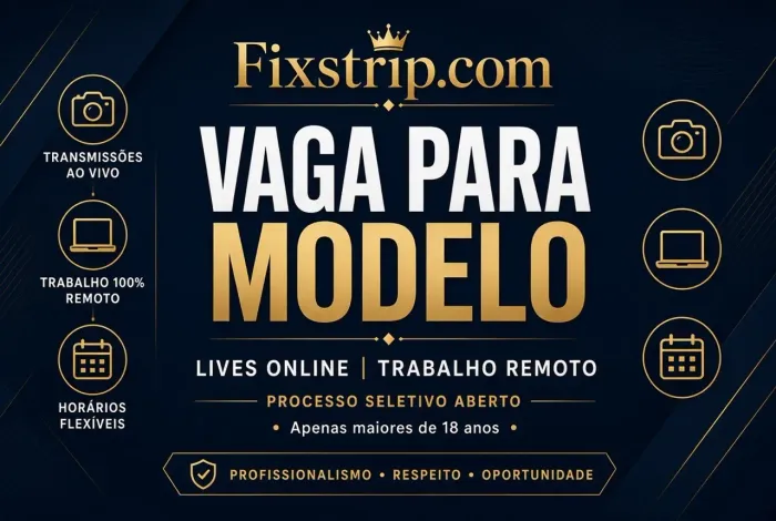 Vaga para Modelo - Lives Online | Trabalho Remoto