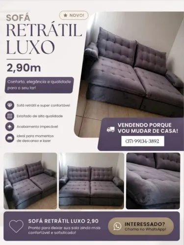 SOFÁ RETRÁTIL LUXO 2,90m