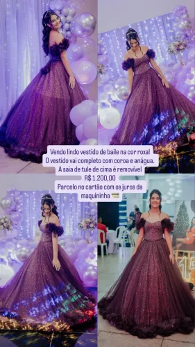 Vestido debutante roxo