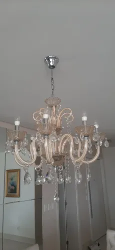 Lustre de cristal 8 braços 