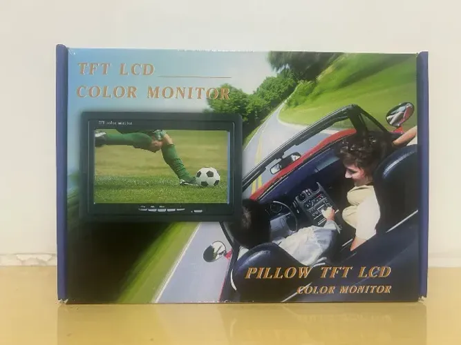 Tela Monitor Lcd 7 Dvd Tft Colorida Com Controle Preto