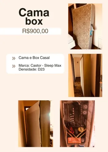Cama casal (box e colchão)