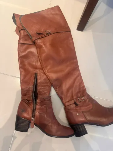 Bota couro legítimo 36 over 