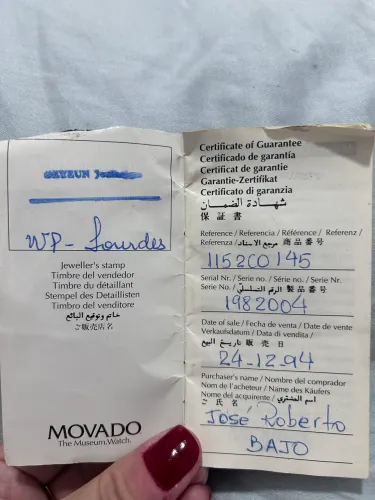 Relógio Movado 60 diamantes modelo95.a1.840