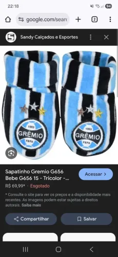 Sapatinho Grêmio Bebê