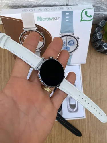 Relógio Inteligente IWO GT5 Mini Prata + Pulseira Extra