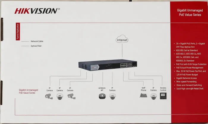 Switch 16 Portas Poe Hikvision Gigabit (nunca usado)