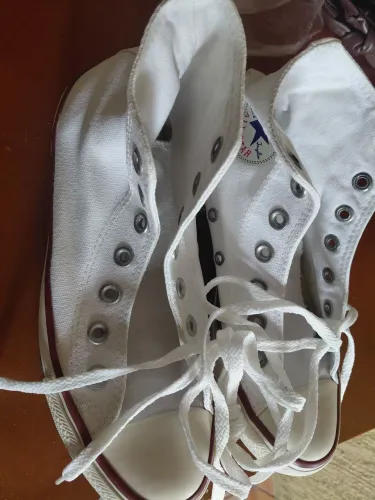 Tênis Allstar branco cano alto seminário novo
