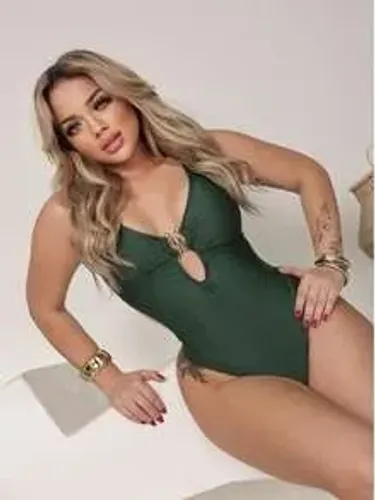 Maiô Argola Feminino Novidade 2025 Promoção Simples elegante Anel Nó Zíper Férias Praia