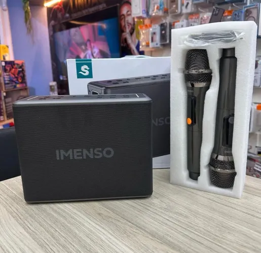 LOJA FÍSICA. CAIXA DE SOM TIPO BOOMBOX COM KARAOKÊ 1 MICROFONE IMENSO - PERFEITA NOVAS!