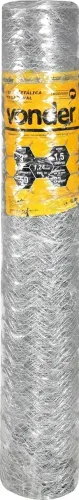 Tela metálica hexagonal, mangueirão, malha 3", 18 BWG x 1,5 m, com 50 m, VONDER