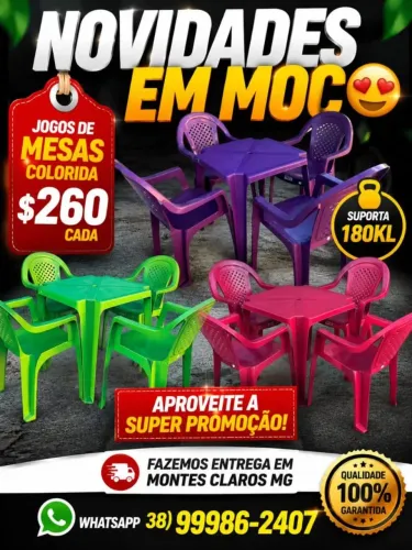 JOGOS DE MESAS POLTRONA NOVOS